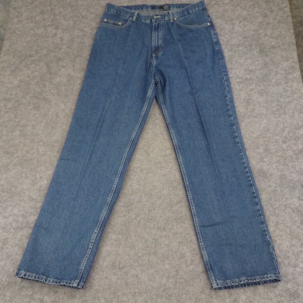Alfani Jeans Mens 34x32 Blue Denim Pants Straight Medium Wash Straight